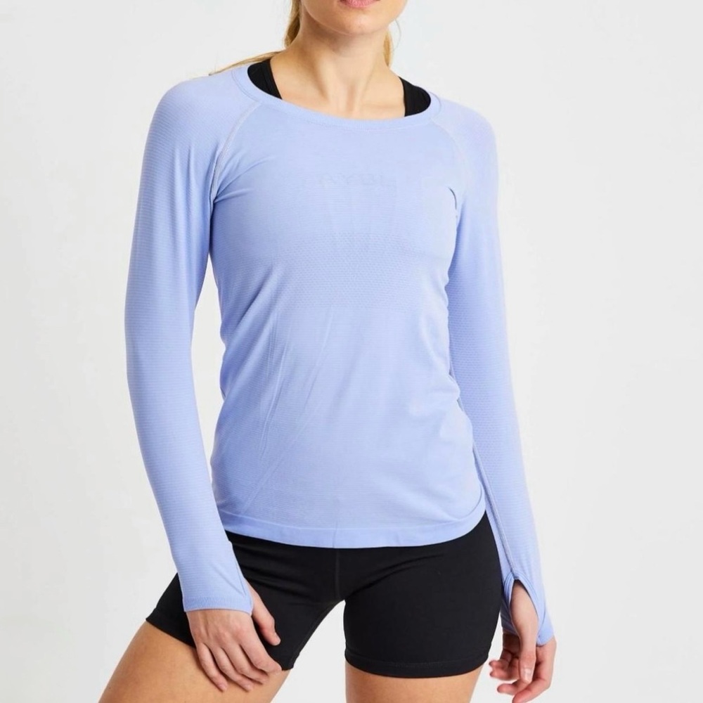 AYBL Seamless Motion Long Sleeve Top Full Length Light Blue Size Medium